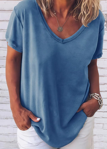 Estela - Maglietta casual con scollo a V
