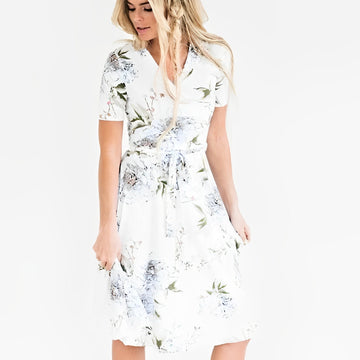 Shannah - Abito midi aderente a fiori da donna