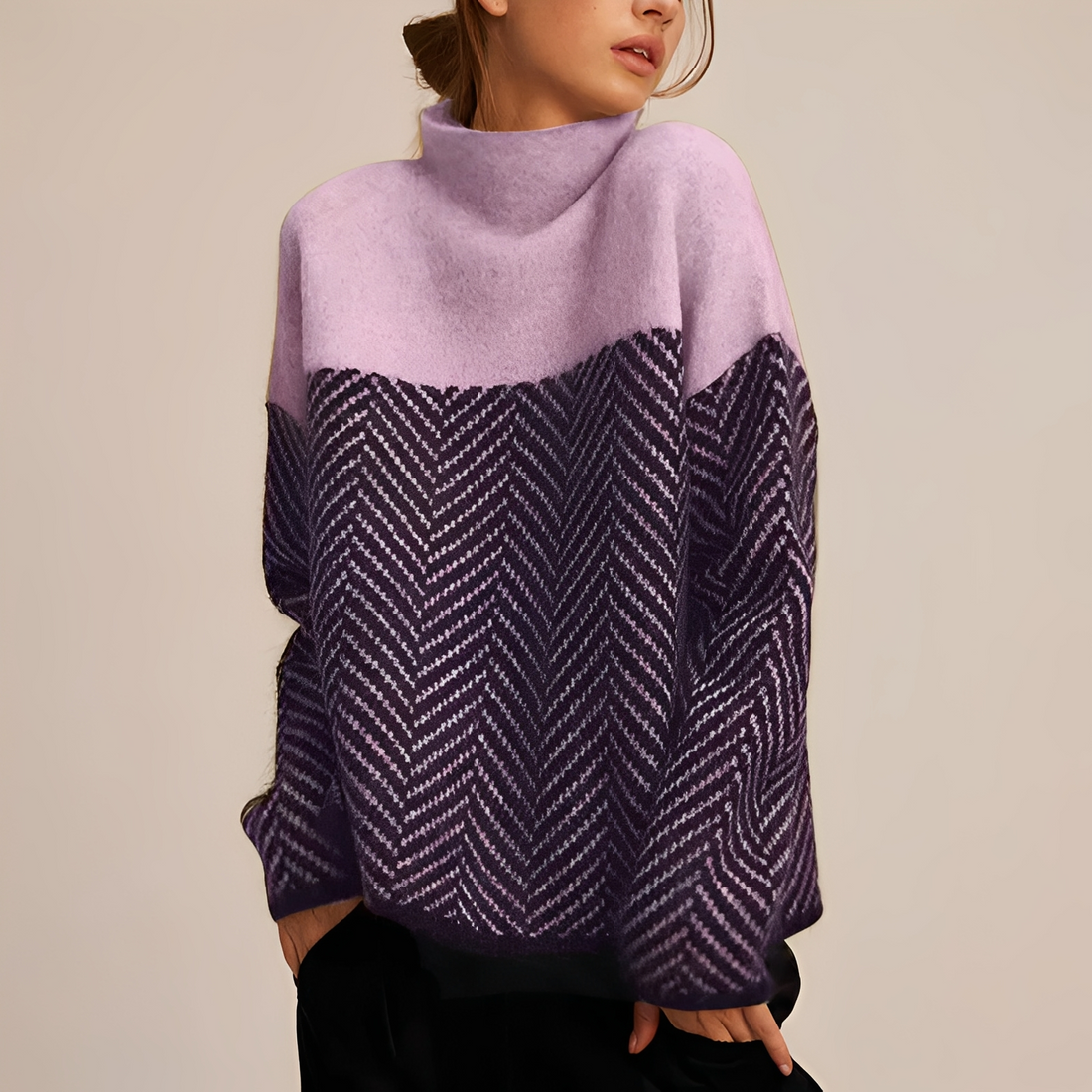 Aarene - Maglione a collo alto in cashmere per donna
