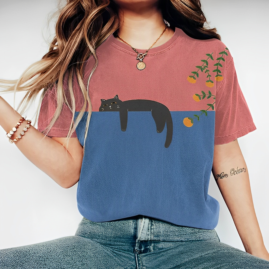 Julie - T-shirt casuale creativa con stampa per donne