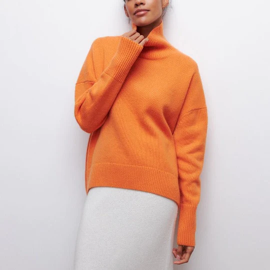 Hortencia - Maglione oversize a collo alto in cotone