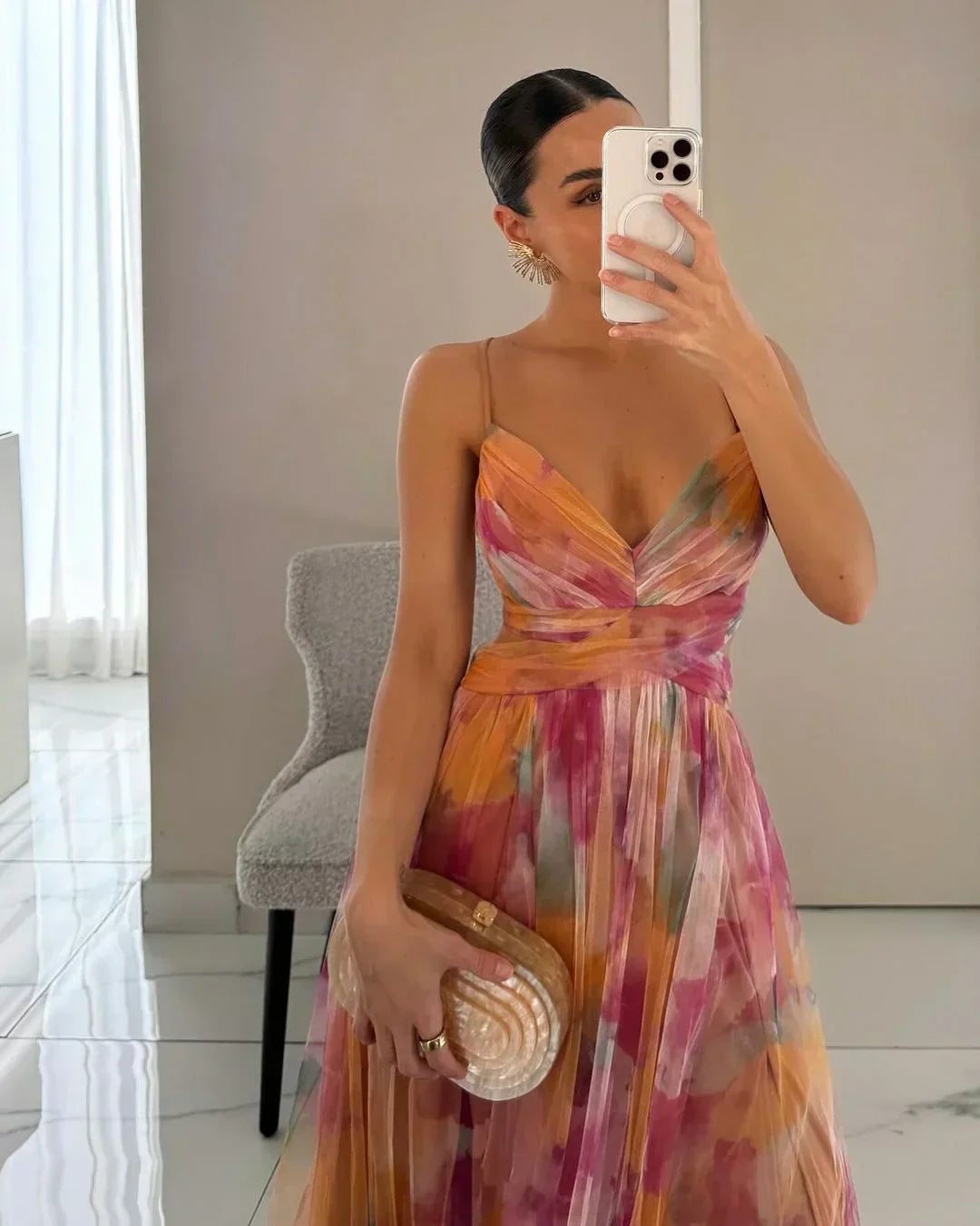 Brienne - Abito Lungo Donna, Elegante & Stratificato