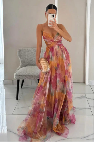 Brienne - Abito Lungo Donna, Elegante & Stratificato