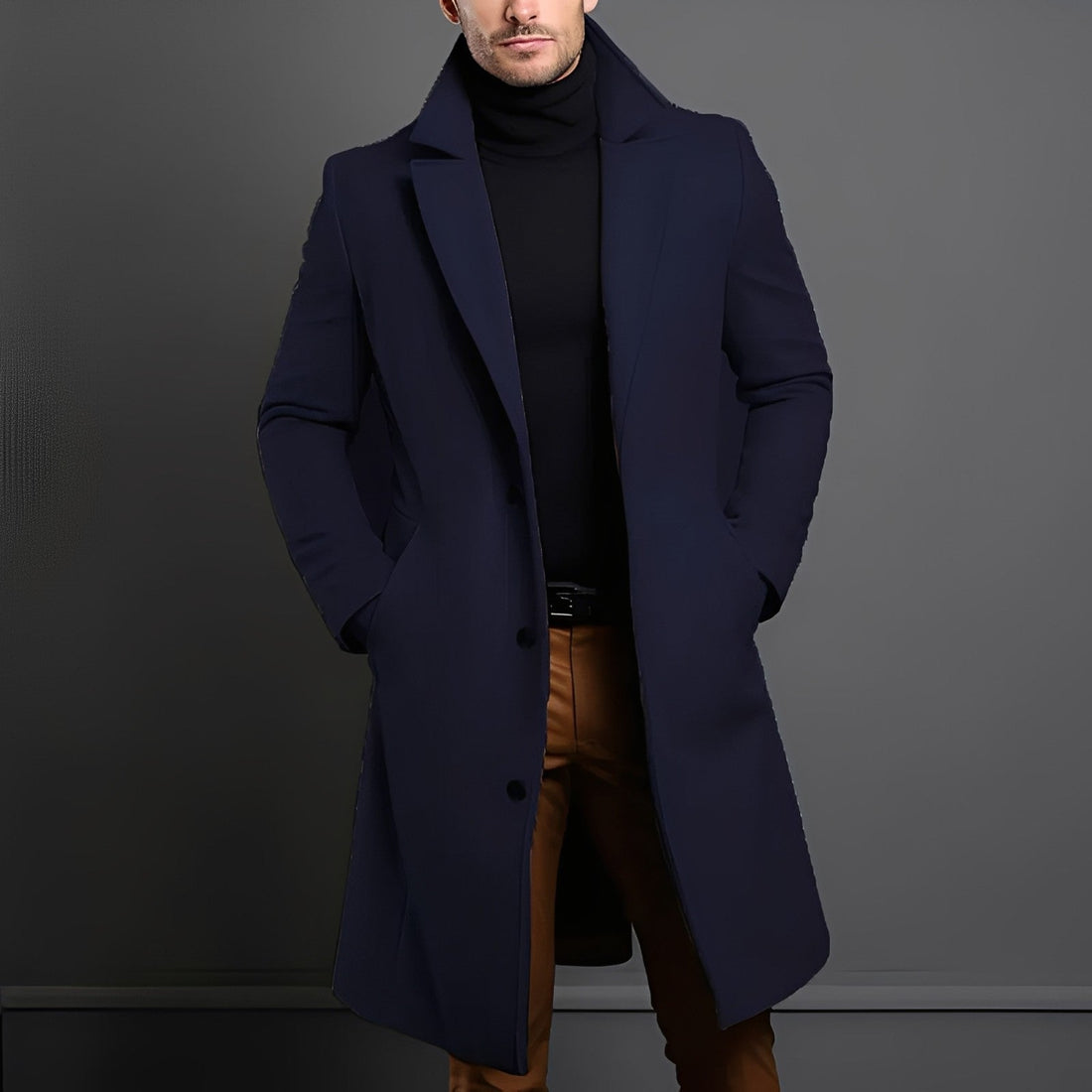 Kristopher - Classico lungo cappotto di lana per uomo