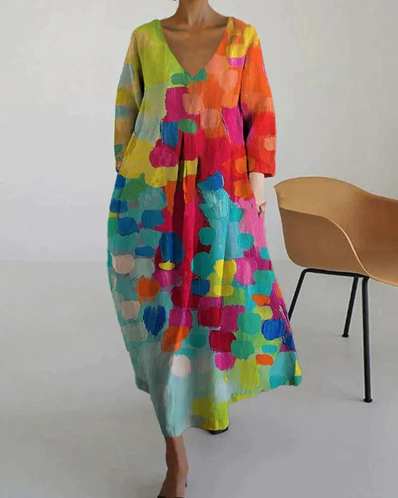Noemi – Abito Ampio con Stampa Artistica