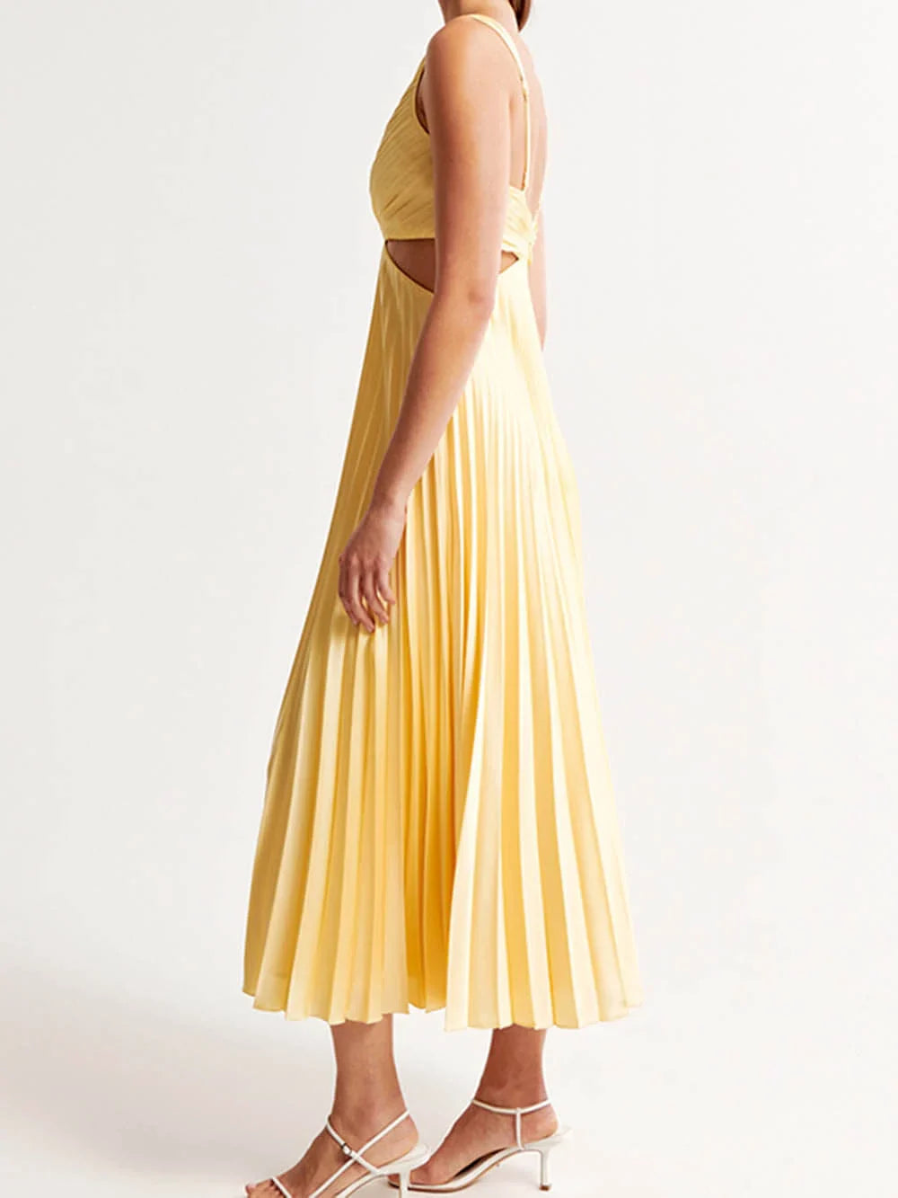 Arya - Elegante Abito a Pieghe Midi per Donne