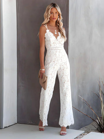 Jessamyn - Tuta elegante con inserti in pizzo