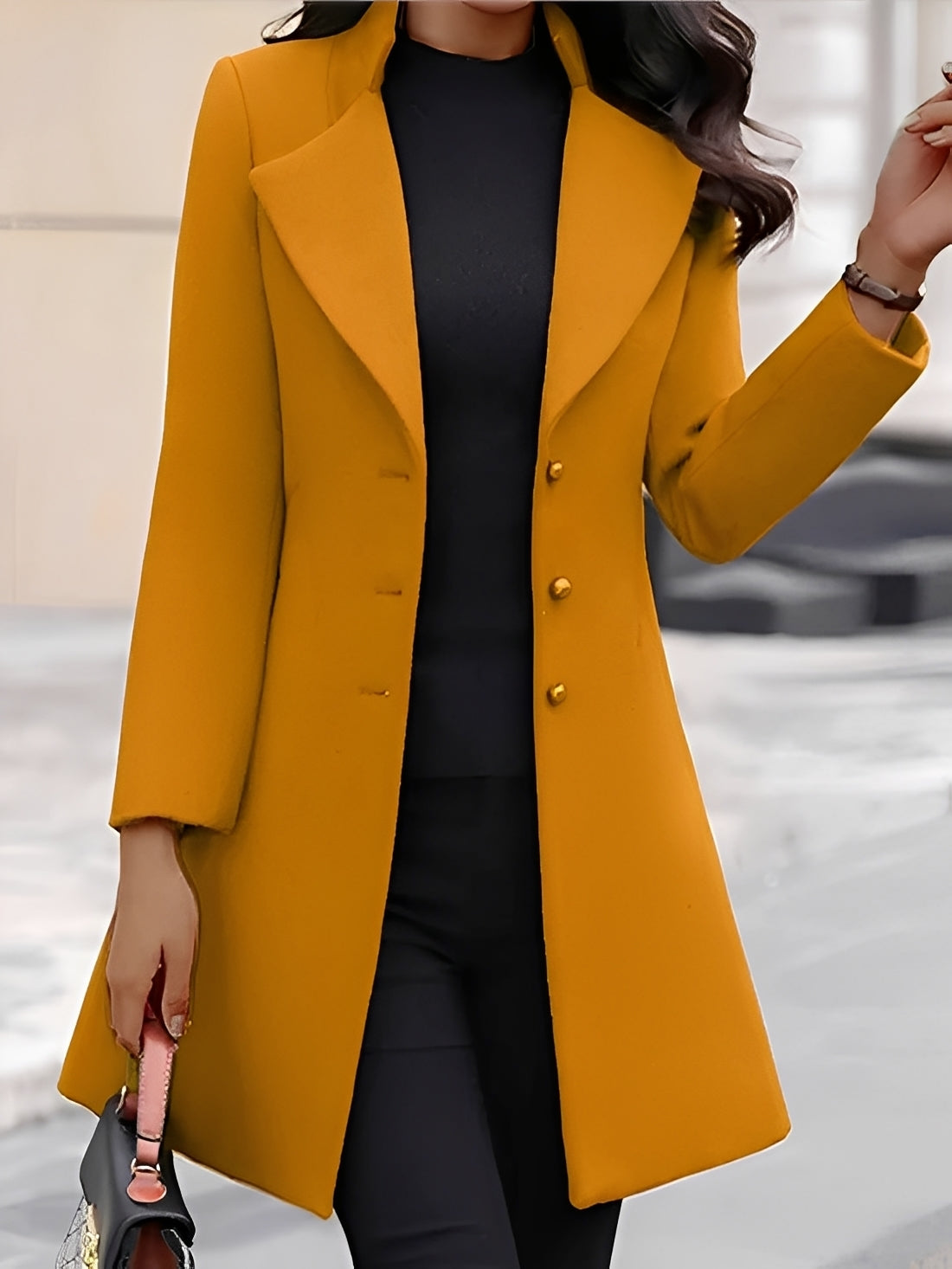 Pauline - Cappotto alla moda con bottoni per donne