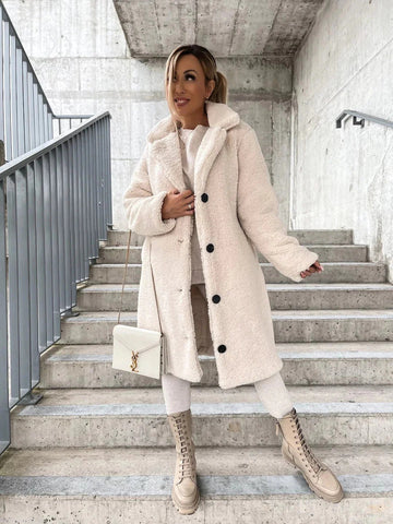 Aurora - Elegante lungo cappotto con colletto a revers per donne