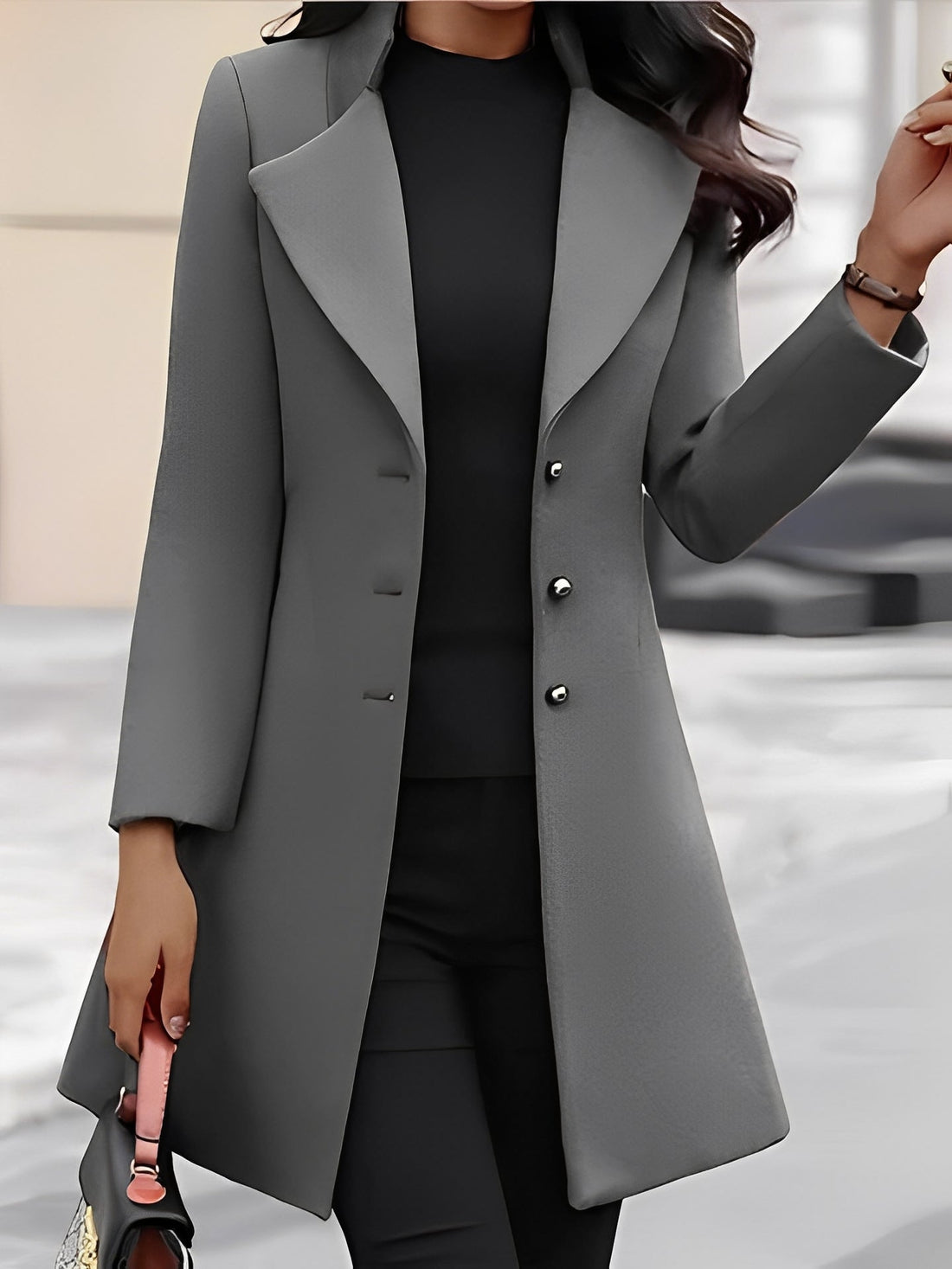 Pauline - Cappotto alla moda con bottoni per donne