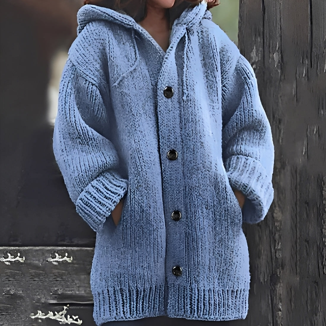 Jaqueline - Comoda cardigan con cappuccio per donne