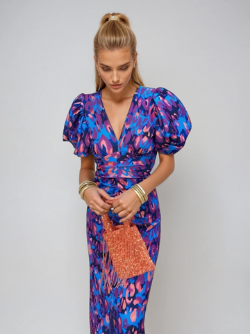 Glecy - Elegante Abito da Donna Maniche a Sbuffo Fascino