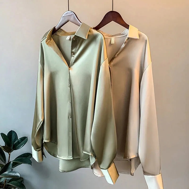 Valgerda - Elegante camicia da donna in satin